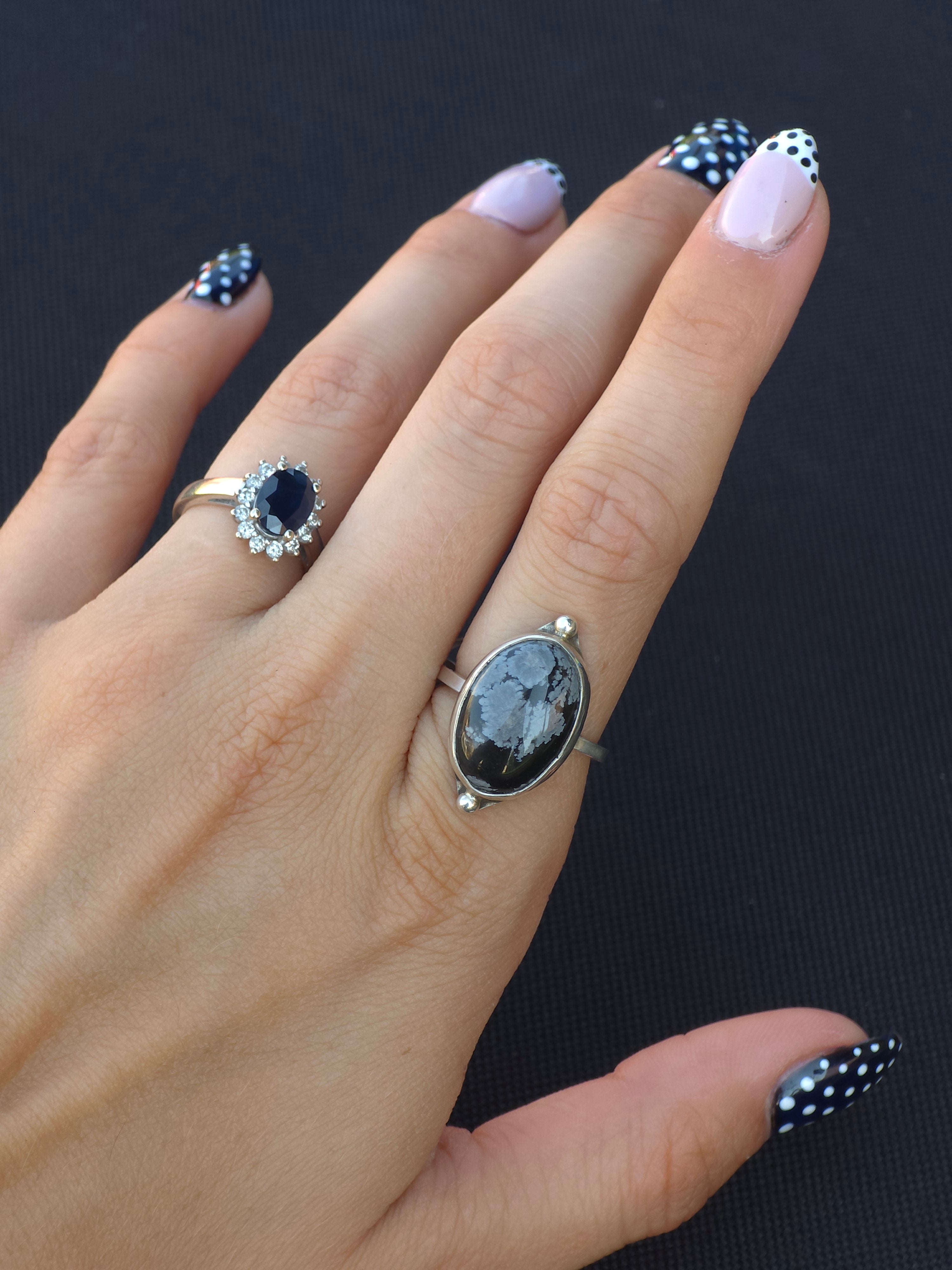 Snowflake Obsidian Ring