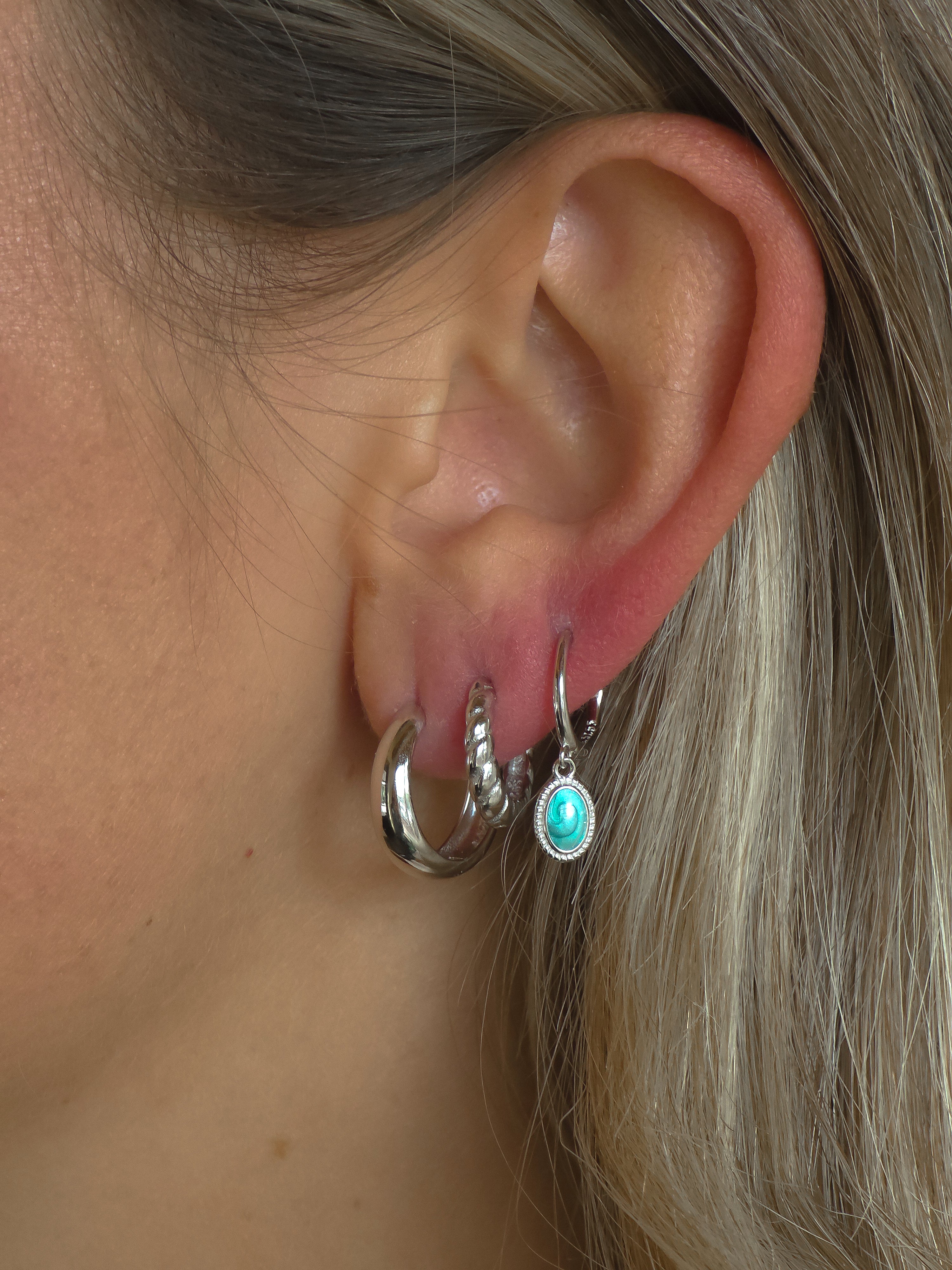 Turquoise Huggie Earrings