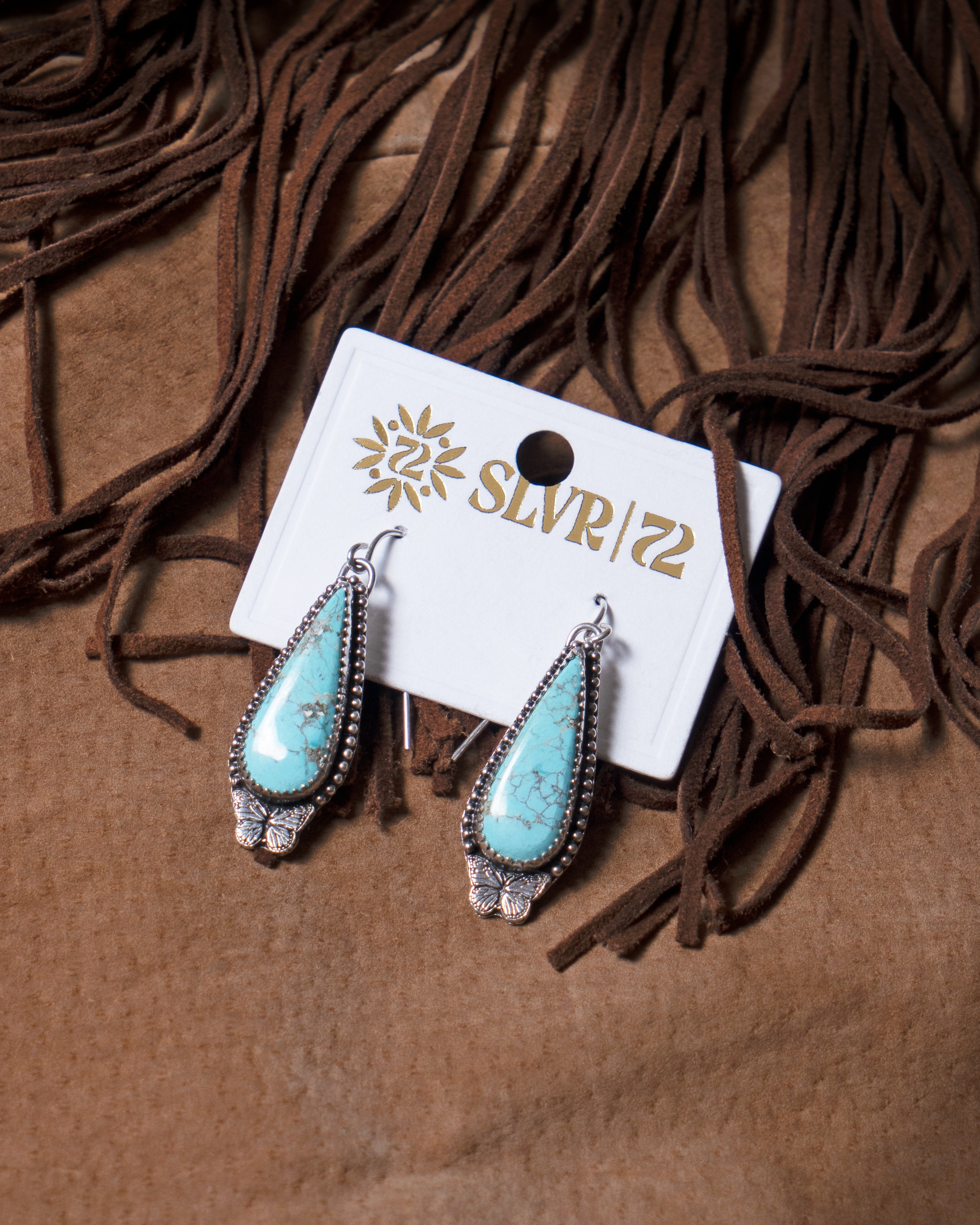 Kingman Turquoise Butterfly Earrings