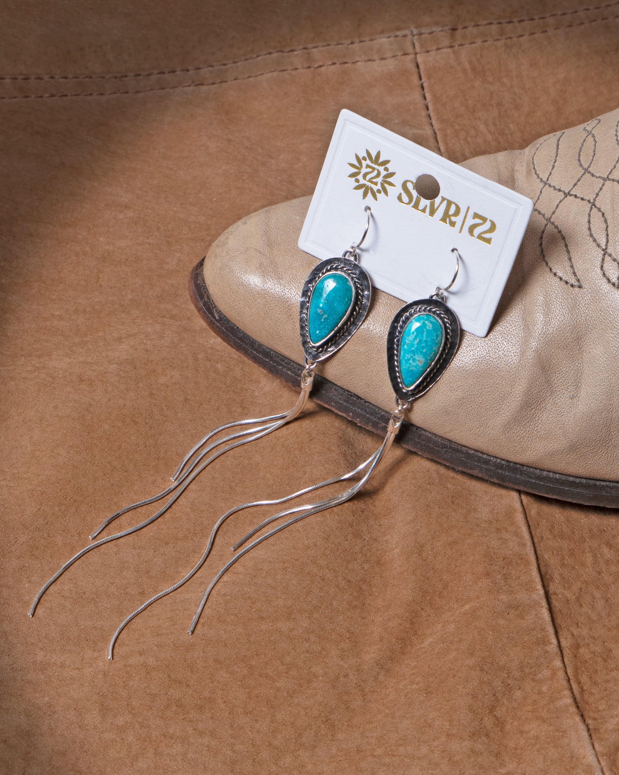 Kingman Turquoise Fringe Earrings