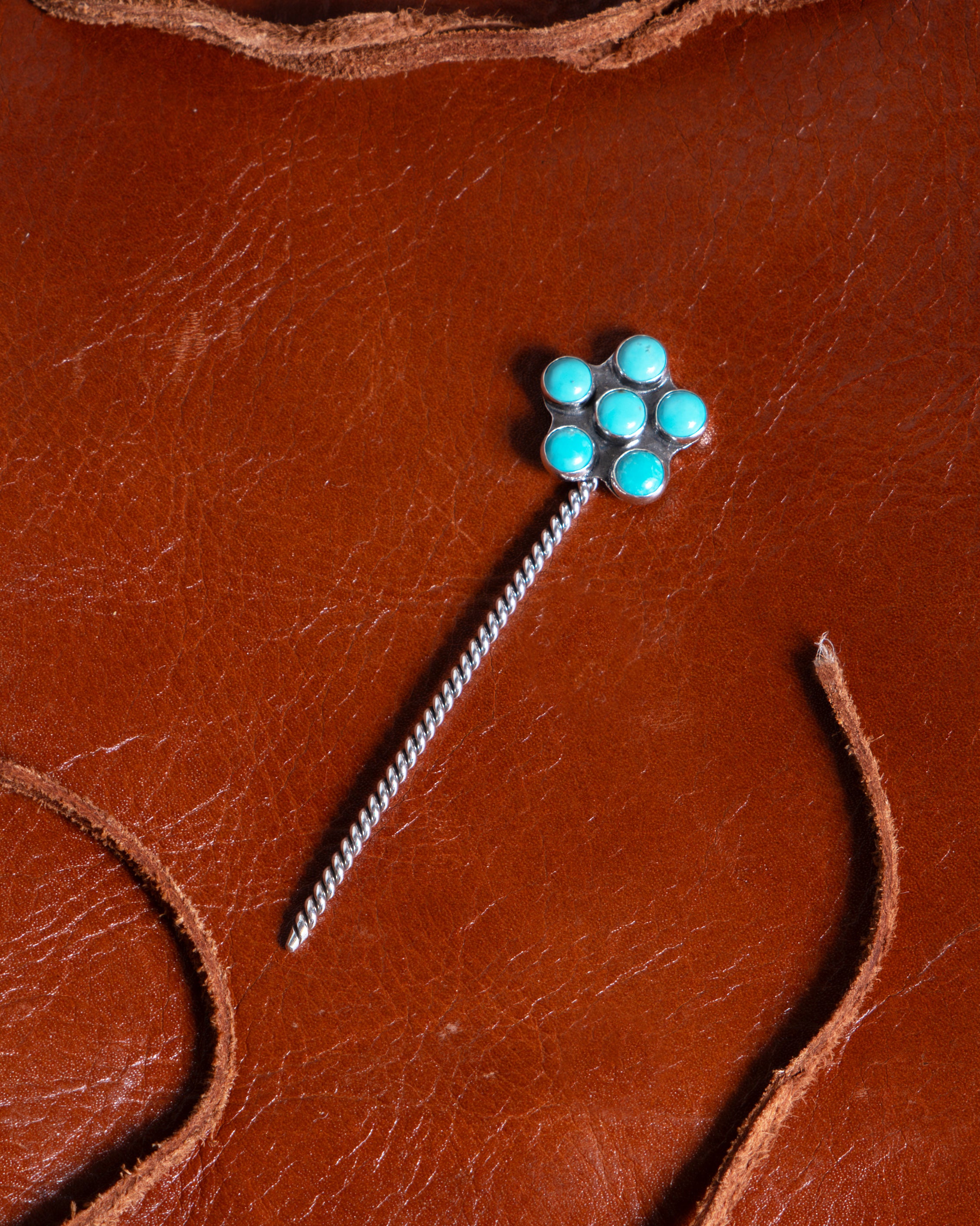 Kingman Turquoise Daisy Hat Pin