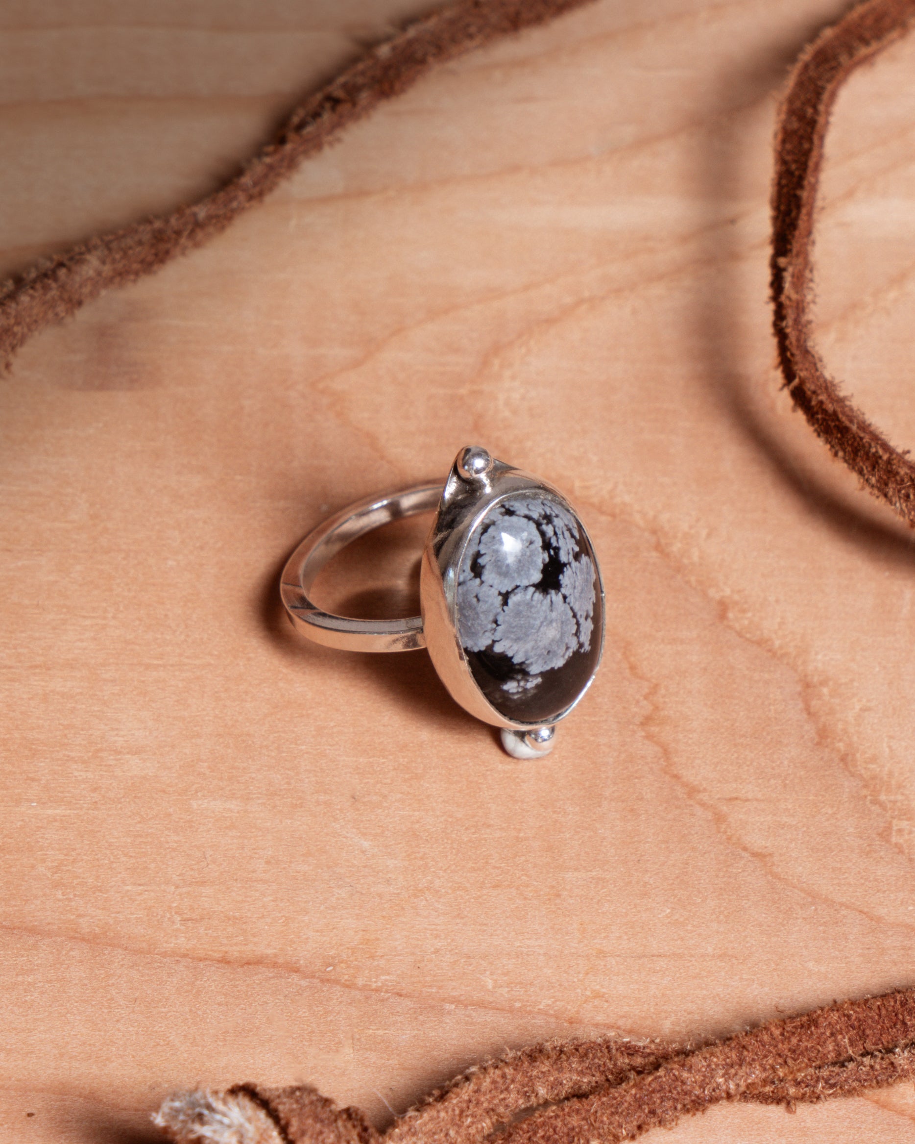 Snowflake Obsidian Ring