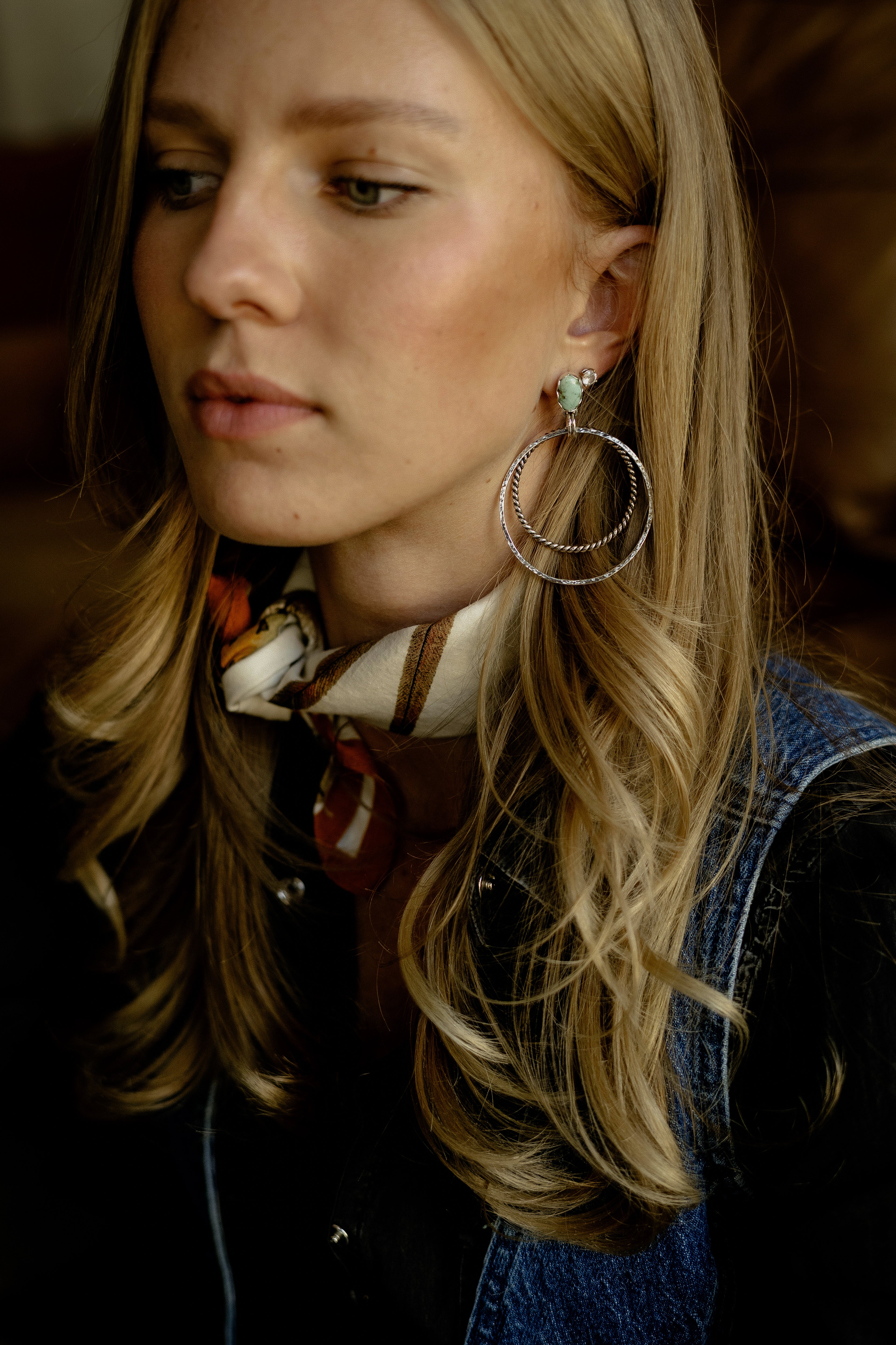 Emerald Valley Turquoise Hoop Earrings